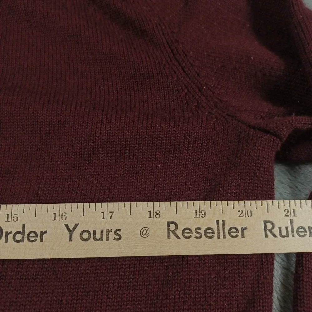 Banana Republic Sweater Mens Large Red 1/4‎ Zip Wool Blend Military Casual